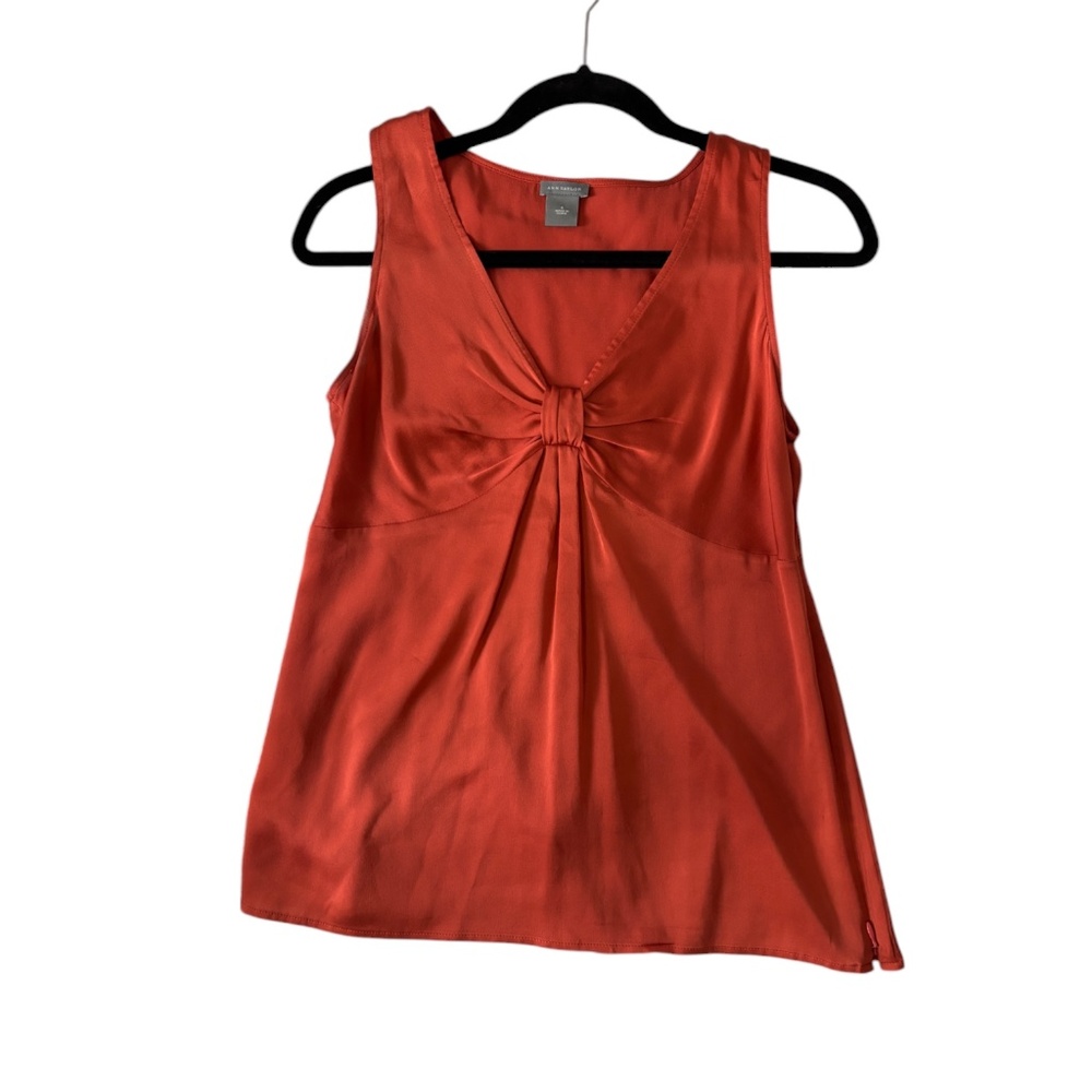 Gorgeous burnt orange Ann Taylor sleeveless silk top
